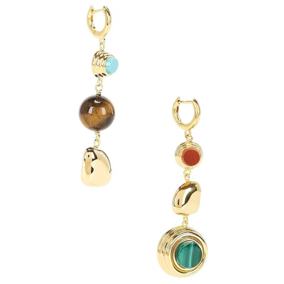 DEVE Le Cabanon Earrings in Sterling Silver & Multicolor New Womens Dangle - Picture 2 of 6